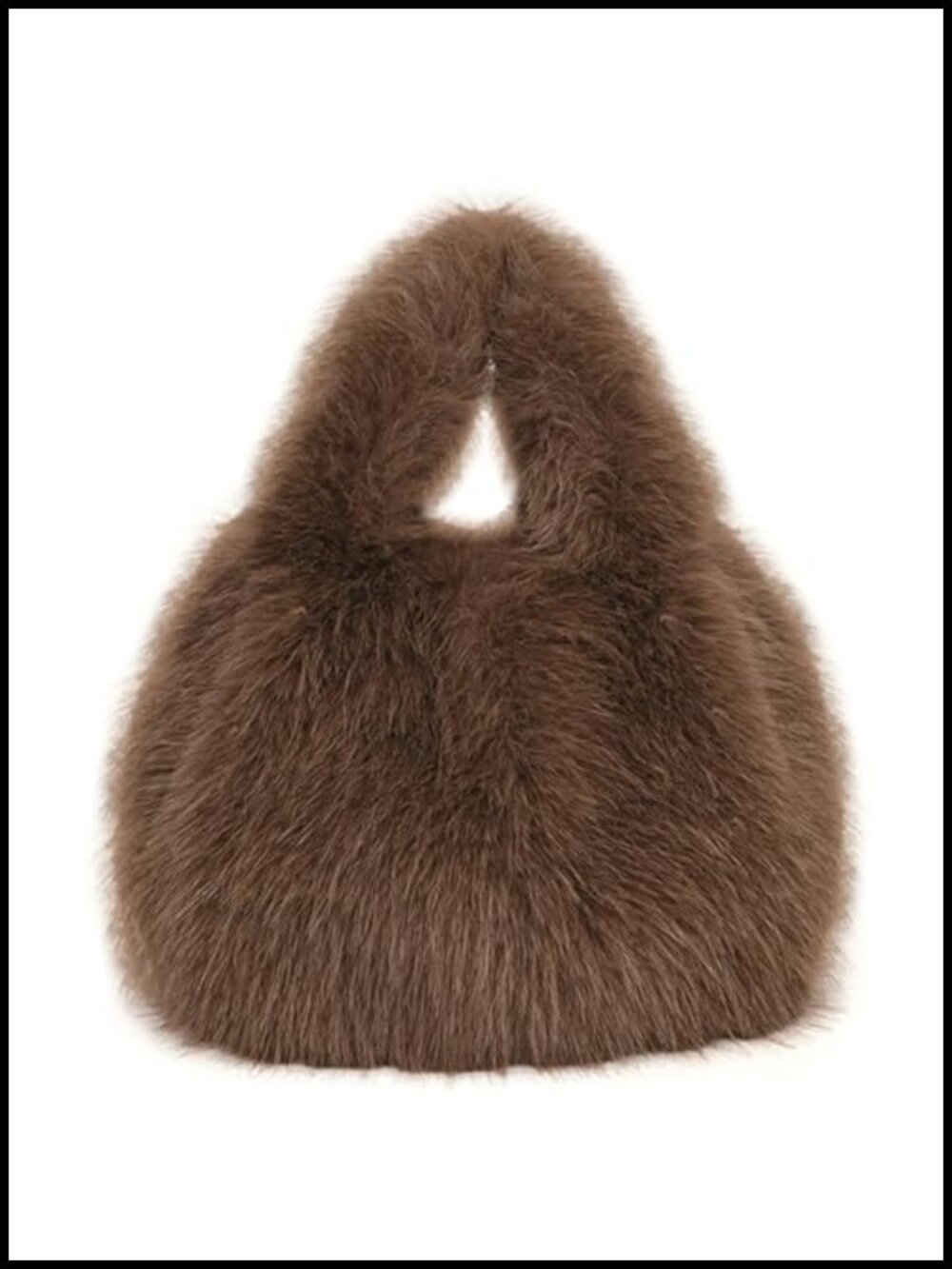 Faux Fur Fluffy Winter Tote Bag for Women Cute Furry Handbag Bucket Purse